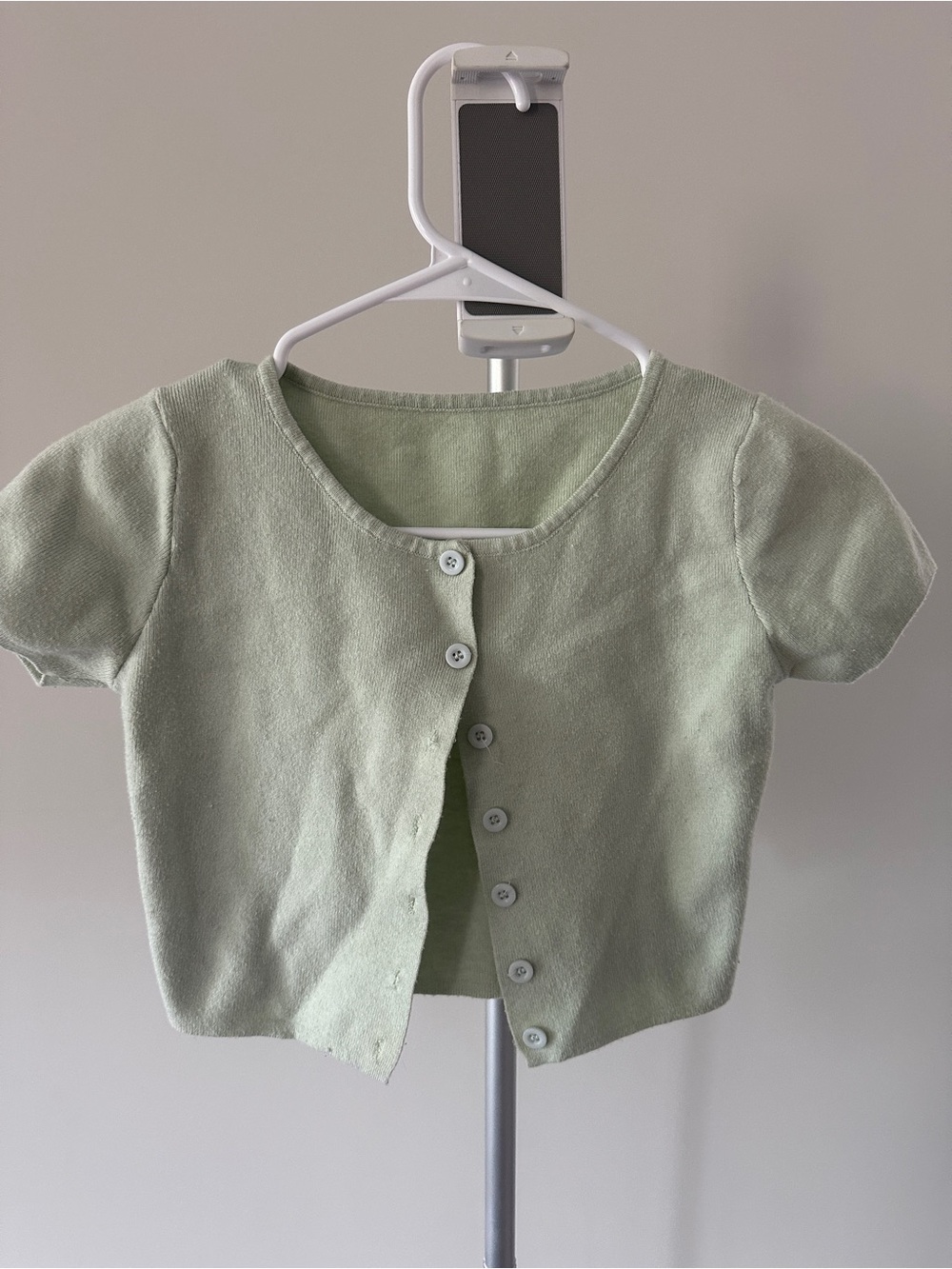 Button Up Crop Top - Pistachio